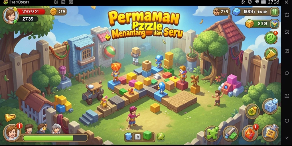 Screenshot gameplay dari 2739 menampilkan tantangan Puzzle yang menarik.