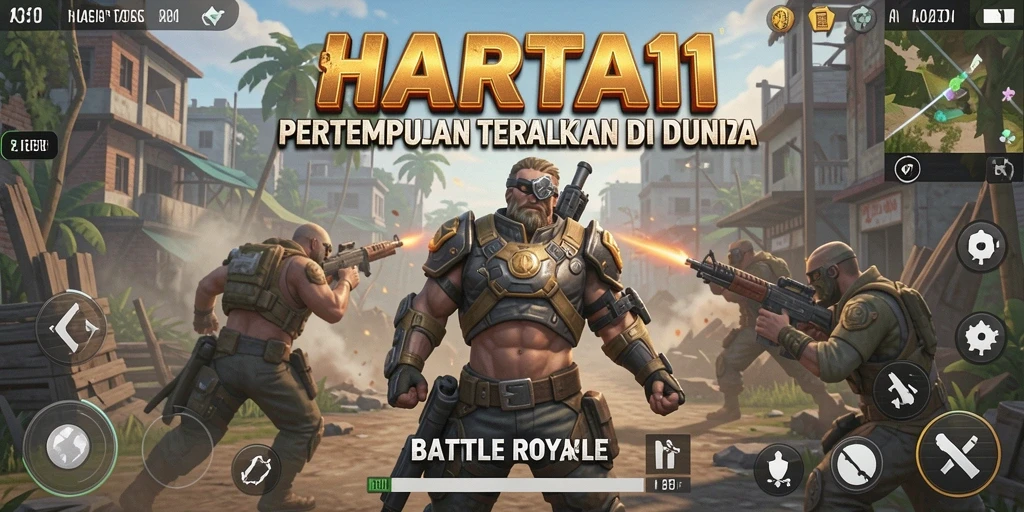 Gameplay seru dan mendebarkan dalam HARTA11 Battle Royale.