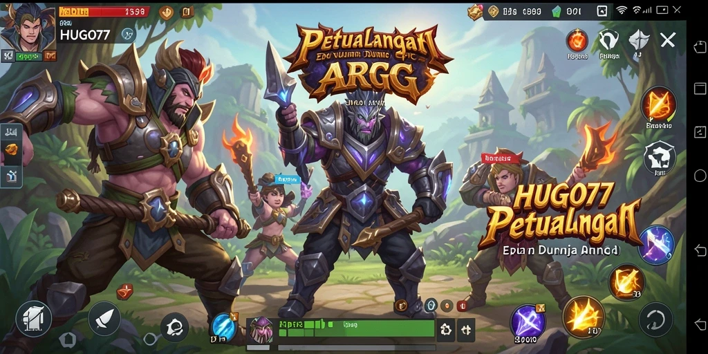 Tampilan aksi seru dalam gameplay HUGO77 ARPG.