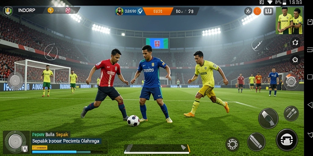 Tangkapan layar gameplay <strong>INDORP</strong> yang menunjukkan aksi seru di lapangan.