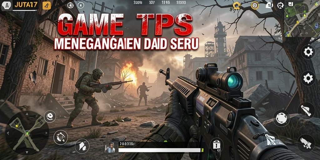 Tangkapan layar menampilkan aksi tempur intens dalam gameplay TPS.
