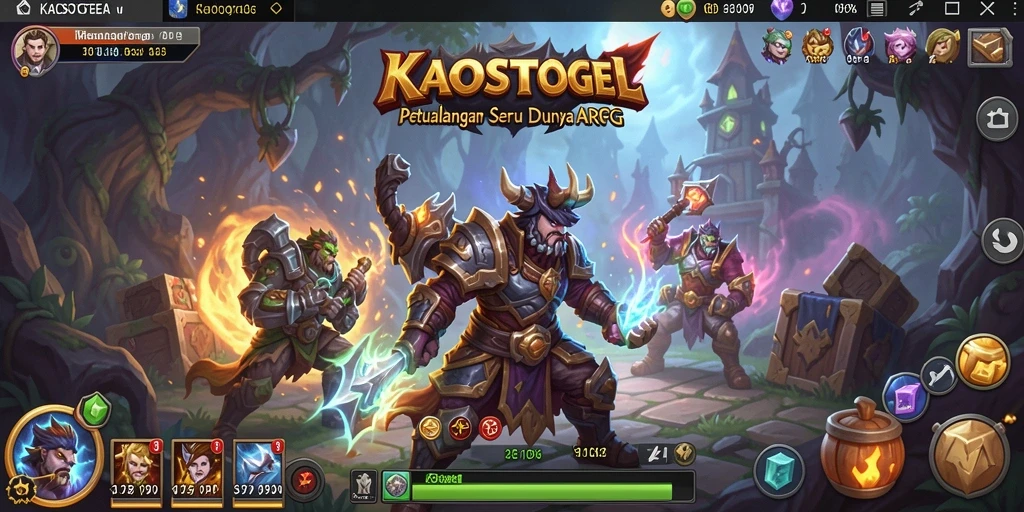 Tangkapan layar <strong>KAOSTOGEL</strong> menampilkan aksi pertarungan seru di dunia fantasi.