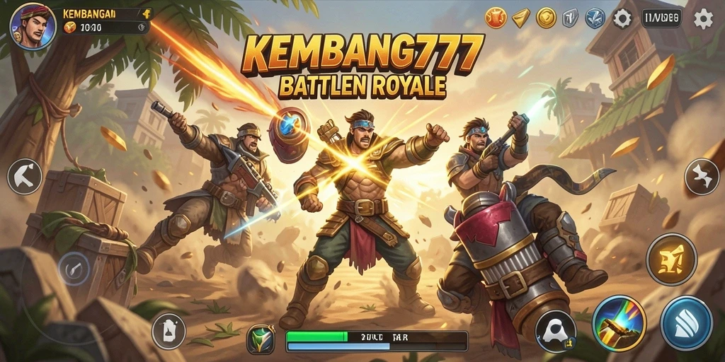 Tampilan gameplay KEMBANG777 yang mendebarkan dalam pertarungan Battle Royale.