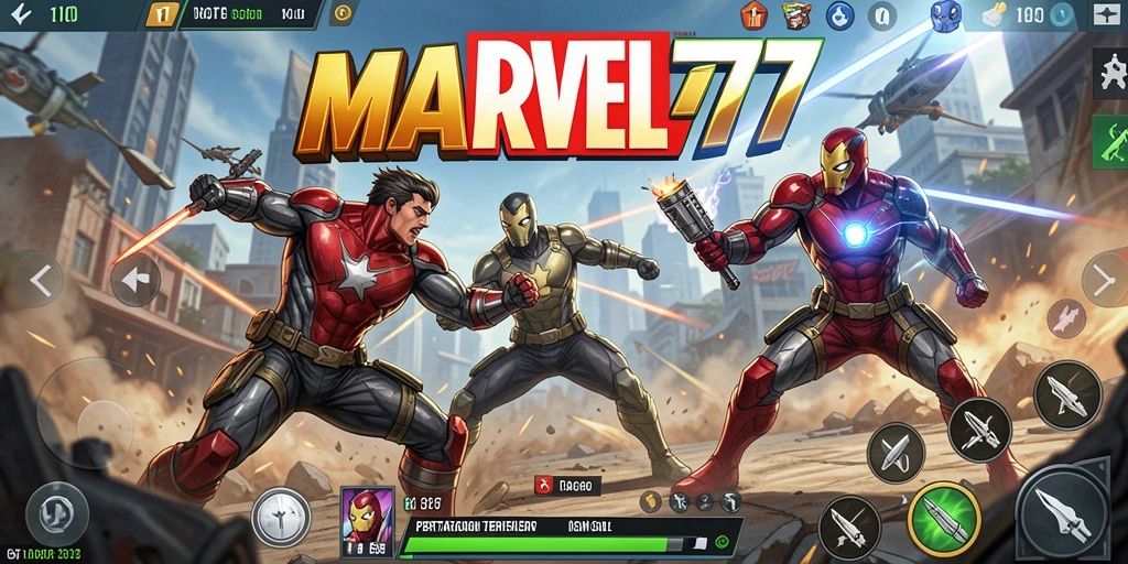 Tampilan gameplay seru dari MARVEL77 dalam pertarungan Battle Royale.