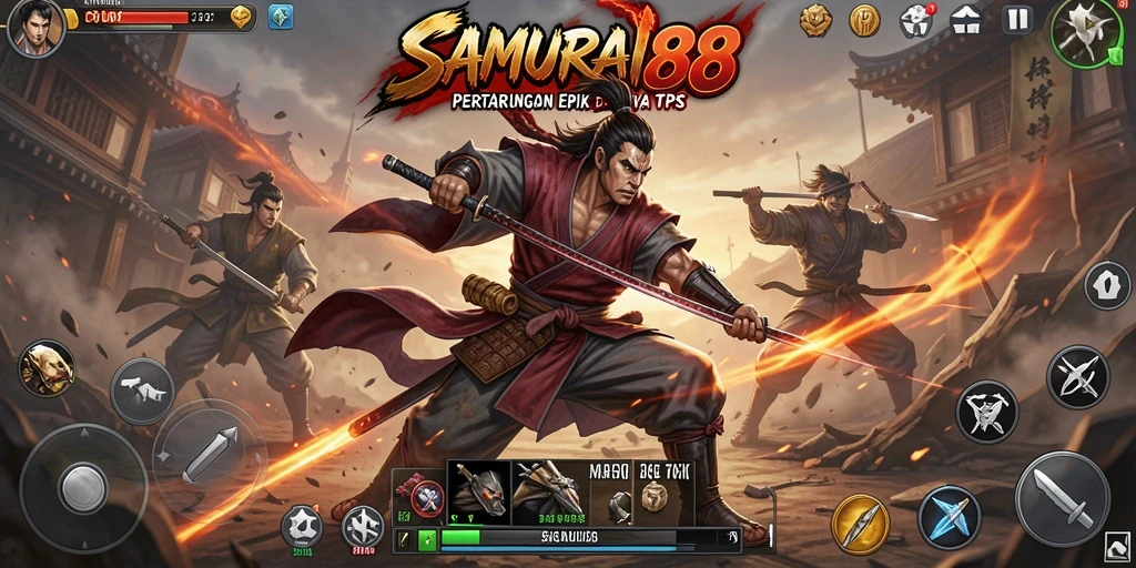 Menampilkan aksion gameplay seru di SAMURAI88.
