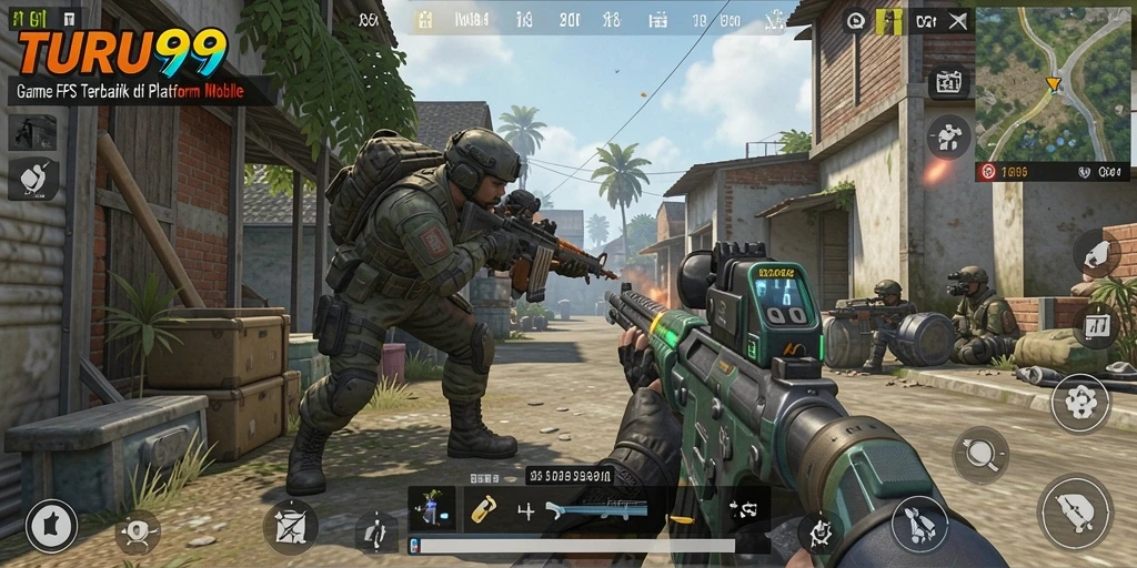 Screenshot TURU99 menampilkan aksi tembak-menembak yang intens dan grafis menawan.